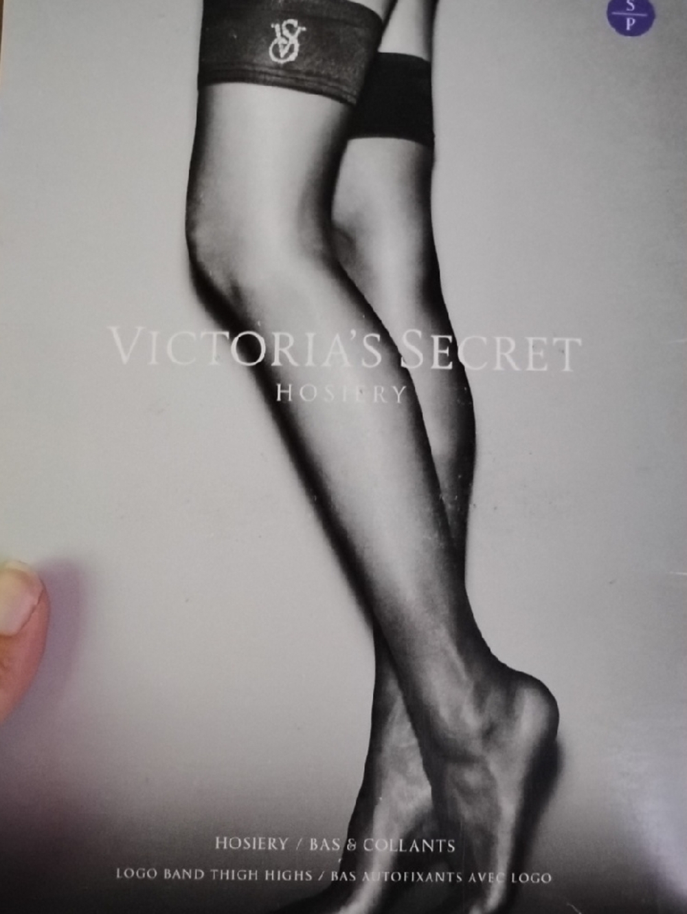 Victoria's Secret Purple Sheer Thigh Highs with Logo Band